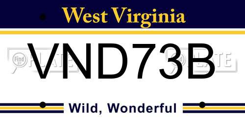 VND73B West Virginia License Plate