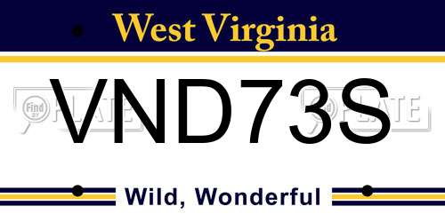 VND73S West Virginia License Plate