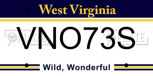 VNO73S West Virginia License Plate