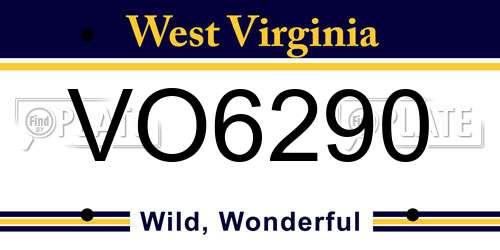 VO6290 West Virginia License Plate