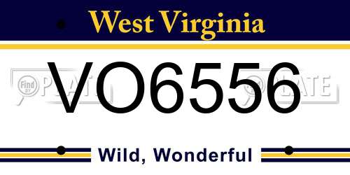 VO6556 West Virginia License Plate