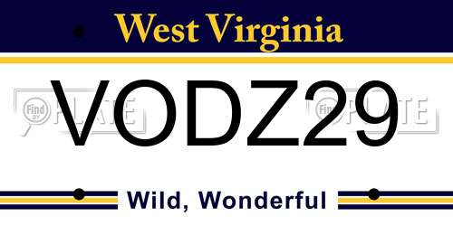 VODZ29 West Virginia License Plate