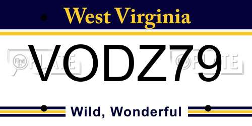 VODZ79 West Virginia License Plate