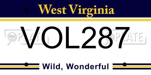 VOL287 West Virginia License Plate