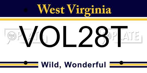 VOL28T West Virginia License Plate