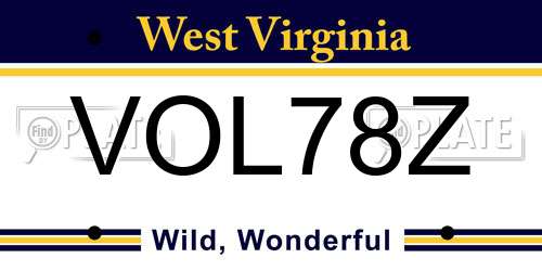 VOL78Z West Virginia License Plate