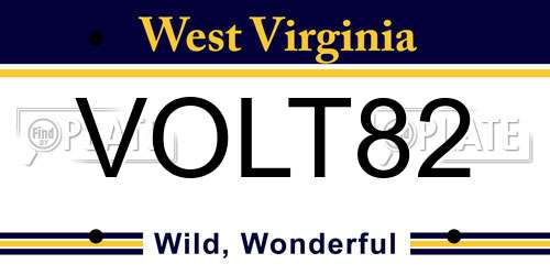 VOLT82 West Virginia License Plate