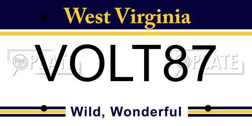 VOLT87 West Virginia License Plate