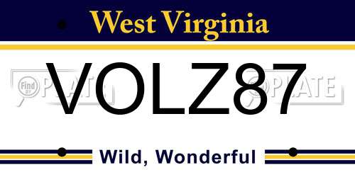 VOLZ87 West Virginia License Plate