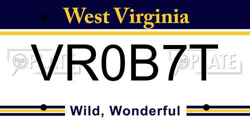 VR0B7T West Virginia License Plate