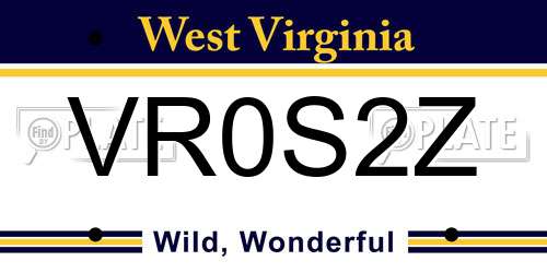 VR0S2Z West Virginia License Plate