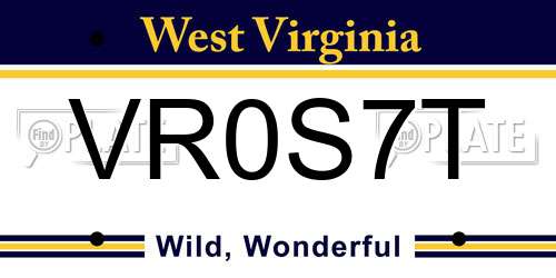 VR0S7T West Virginia License Plate
