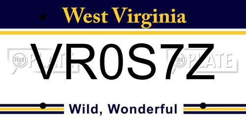 VR0S7Z West Virginia License Plate