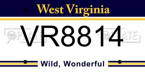 VR8814 West Virginia License Plate
