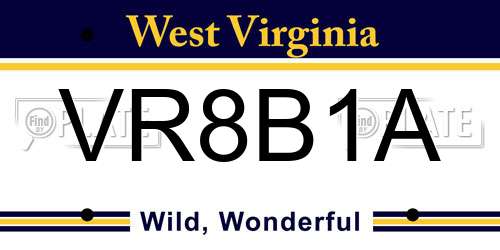 VR8B1A West Virginia License Plate