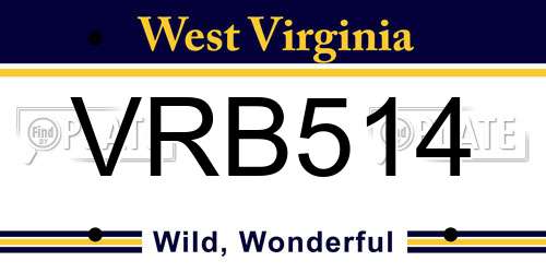 VRB514 West Virginia License Plate