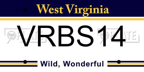 VRBS14 West Virginia License Plate