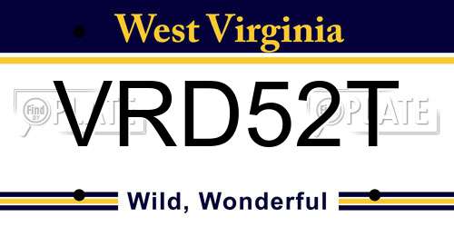 VRD52T West Virginia License Plate