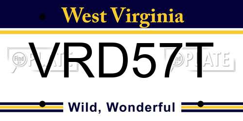 VRD57T West Virginia License Plate