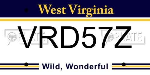 VRD57Z West Virginia License Plate