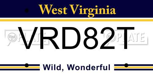VRD82T West Virginia License Plate