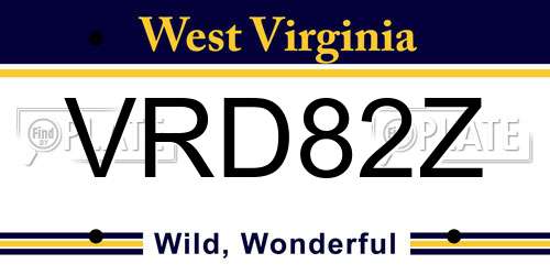 VRD82Z West Virginia License Plate