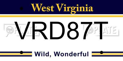 VRD87T West Virginia License Plate