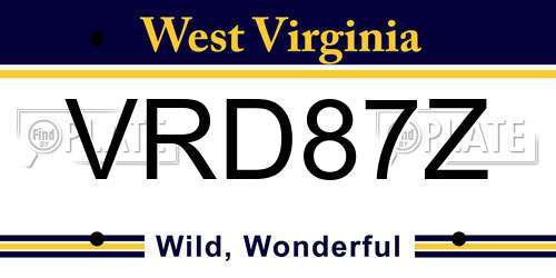 VRD87Z West Virginia License Plate