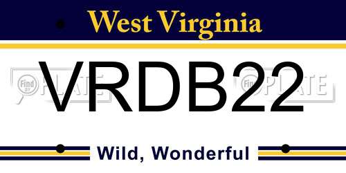 VRDB22 West Virginia License Plate