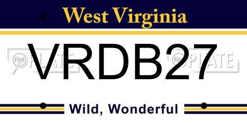VRDB27 West Virginia License Plate