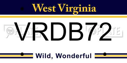 VRDB72 West Virginia License Plate