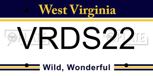 VRDS22 West Virginia License Plate