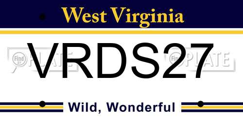 VRDS27 West Virginia License Plate