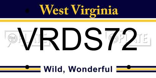 VRDS72 West Virginia License Plate