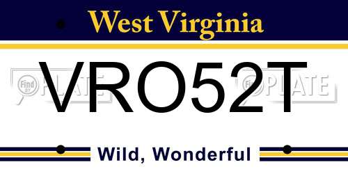 VRO52T West Virginia License Plate