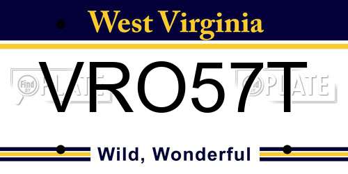 VRO57T West Virginia License Plate