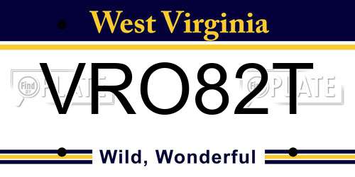 VRO82T West Virginia License Plate