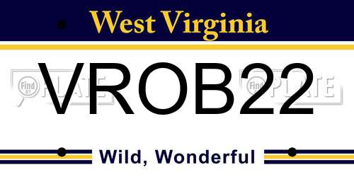 VROB22 West Virginia License Plate