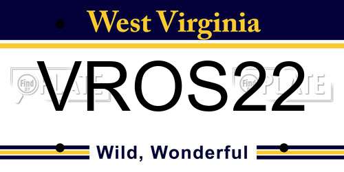 VROS22 West Virginia License Plate