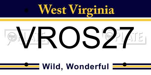 VROS27 West Virginia License Plate