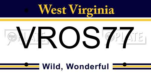 VROS77 West Virginia License Plate