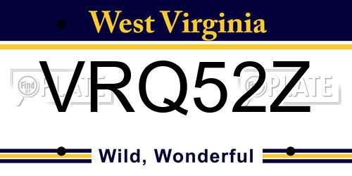 VRQ52Z West Virginia License Plate