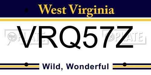 VRQ57Z West Virginia License Plate