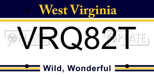 VRQ82T West Virginia License Plate