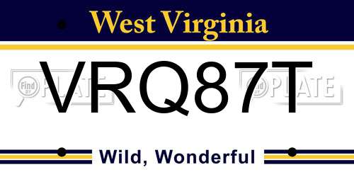 VRQ87T West Virginia License Plate
