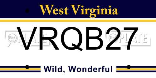 VRQB27 West Virginia License Plate