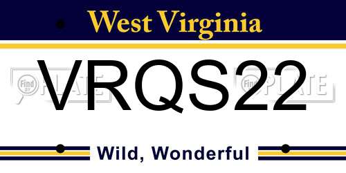 VRQS22 West Virginia License Plate