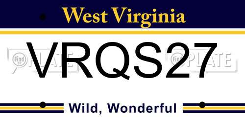 VRQS27 West Virginia License Plate