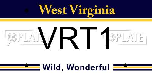 VRT1 West Virginia License Plate