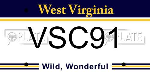 VSC91 West Virginia License Plate